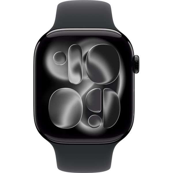 Apple Watch Series 11, 46 mm, Jet Black Aluminium Black Sport Band SM/ML