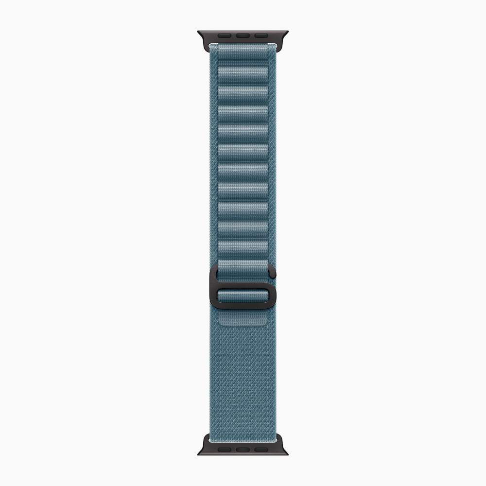 Apple Watch Ultra 3 49mm Black Titanium Case, Alpine Loop (Light Blue)
