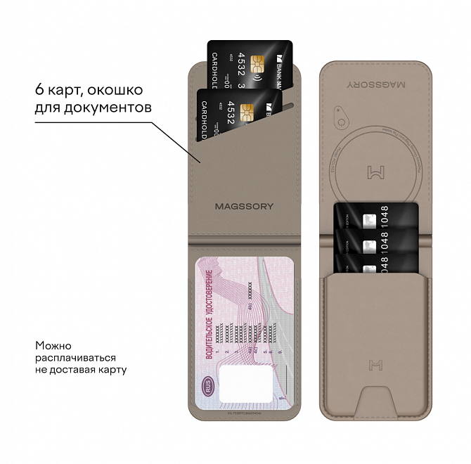 Кошелек-кардхолдер Magssory Geotag Magnetic Latte