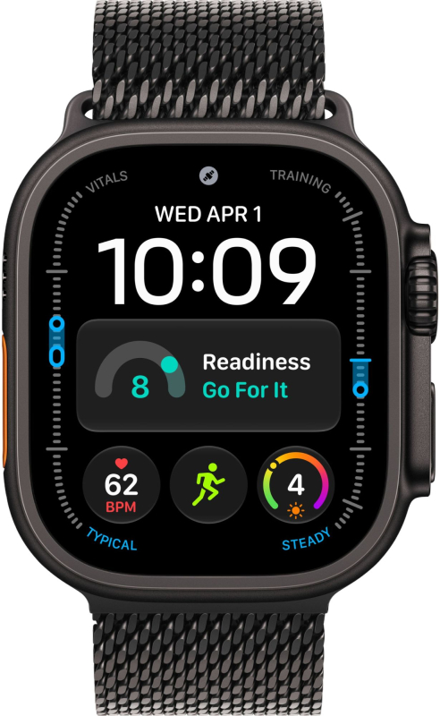 Apple Watch Ultra 4 (49 mm) - Titanium "Black" + Titanium Milanese Loop "Black"