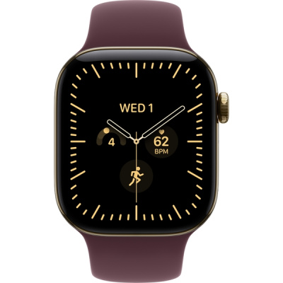 Apple Watch Series 12 (46 mm) - Titanium "Radiant Gold" + Sport Band "Burgundy"