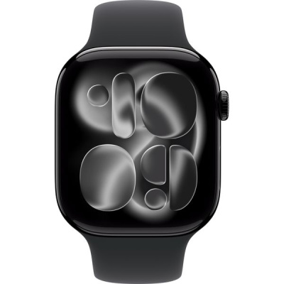 Apple Watch Series 11, 46 mm, Jet Black Aluminium Black Sport Band SM/ML