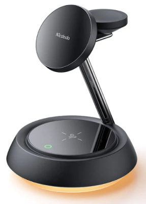 Беспроводная зарядка MCDODO 3in1 Night Light Magnetic Wireless stand 22.5W CH-4952 Black