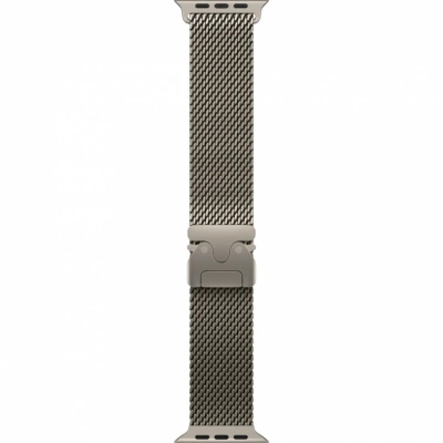 Apple Watch Ultra 3 49mm Natural Titanium Case, Milanese Loop (Natural Titanium) S