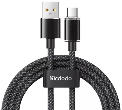 Кабель Mcdodo USB to Type-C Colorfull Crystal Series 1.2 m (6A QC 2.0/3.0/4.0 ) CA-3650 Black