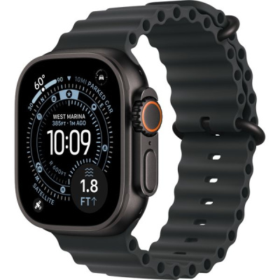 Apple Watch Ultra 3 49mm, Black Titanium Case with Black Ocean Band
